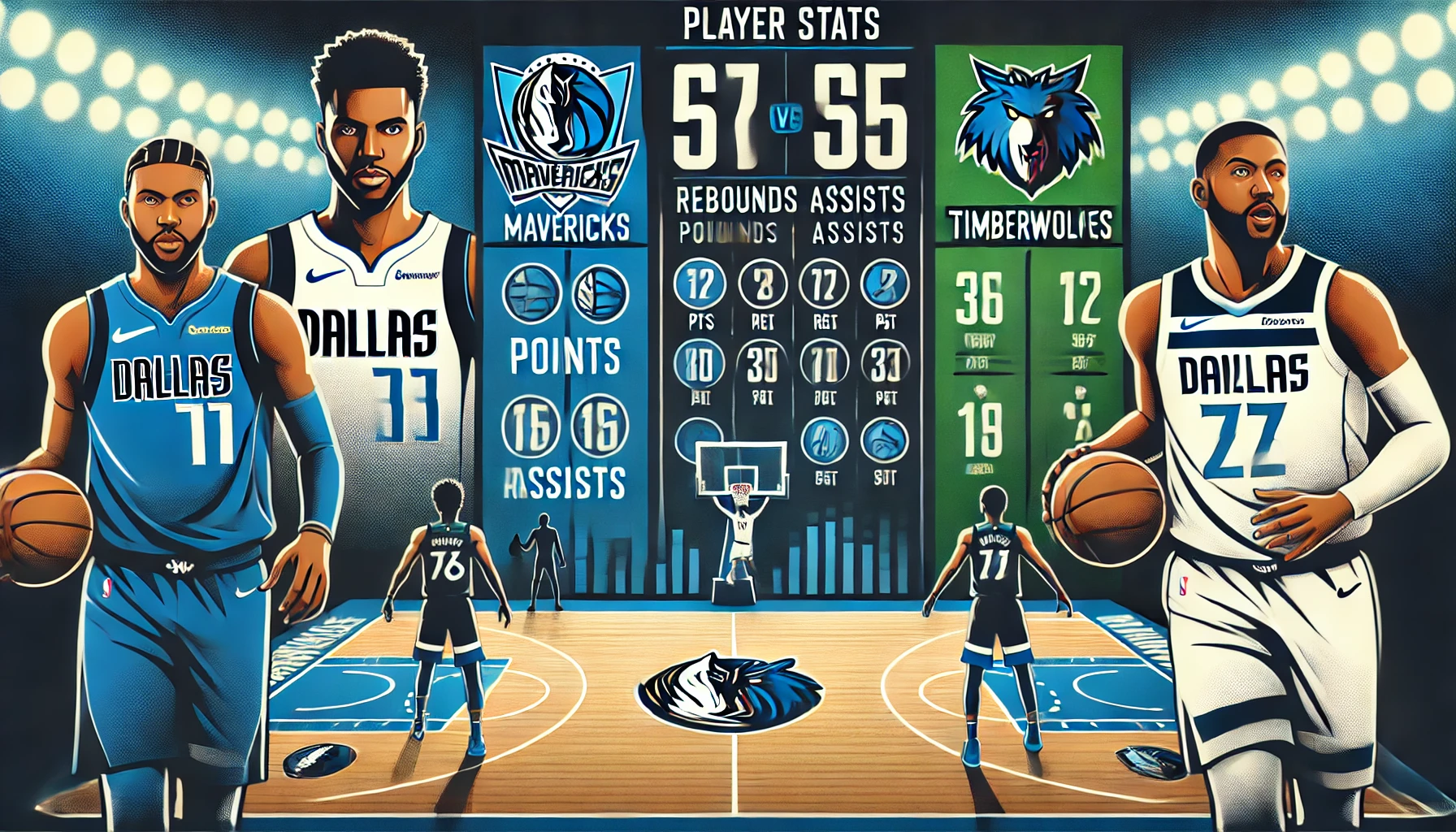 Dallas Mavericks vs Timberwolves Match Player Stats